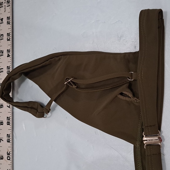 Medium tiny bikini in olive green. NWOT. Adjustable straps. Removable pads. - Picture 4 of 6
